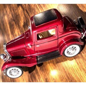1932 Diecast Model Ford Coupe With Glossy Red Finish & Detailed Interior